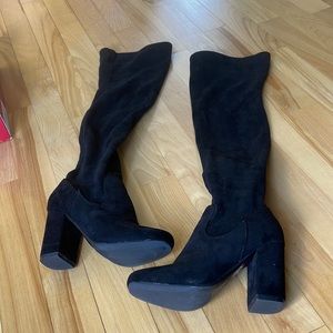 Knee high black boots